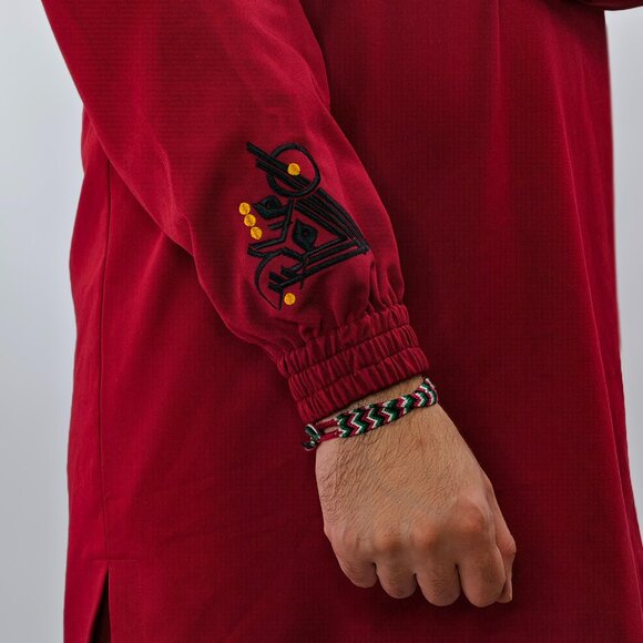 MILEV Signature 2-Piece Modest Set Men - Tunic & Trousers - Embroidered Maroon - Picture 5 of 11